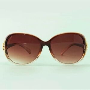 Sunglasses Brown and Gold Oversized Ombre Lense Sunglasses Nwt